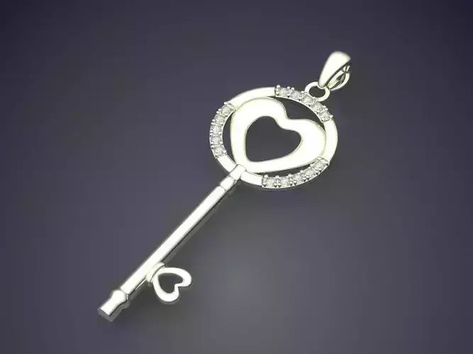 Key With Heart At The End CAD 3644