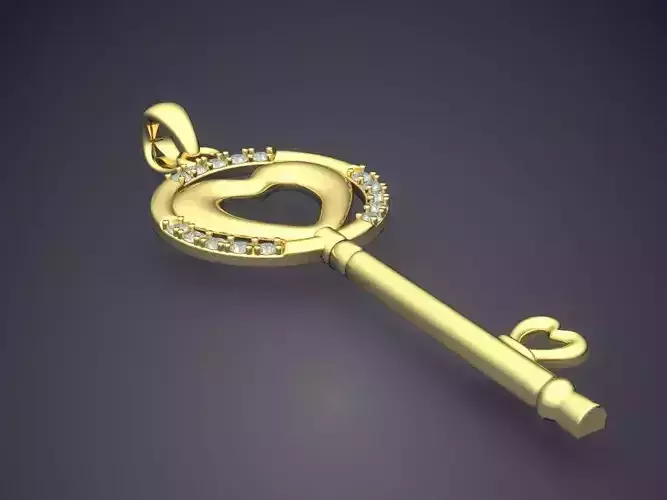 Key With Heart At The End CAD 3644