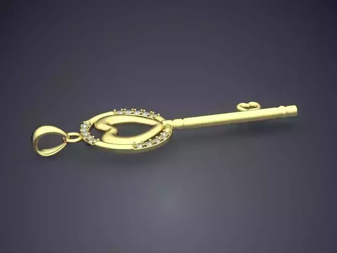 Key With Heart At The End CAD 3644