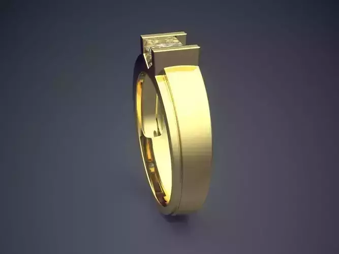 Thich Ring With Square Diamond CAD 3639