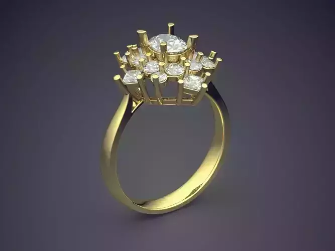 Ring With Bunch Of Diamonds On Top CAD 3634