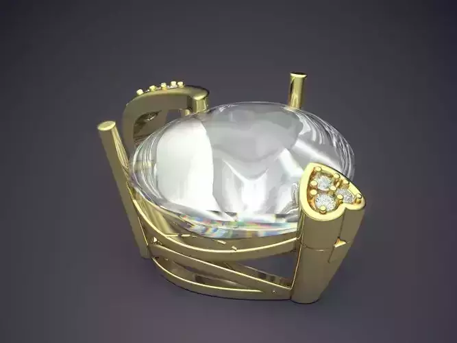 Pendant With Enormous Diamond CAD 3633 3D print model