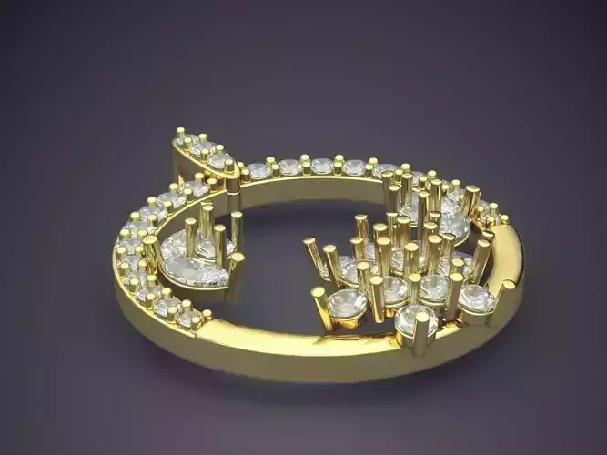 Circle Hollow Pendant With Diamonds CAD 3631