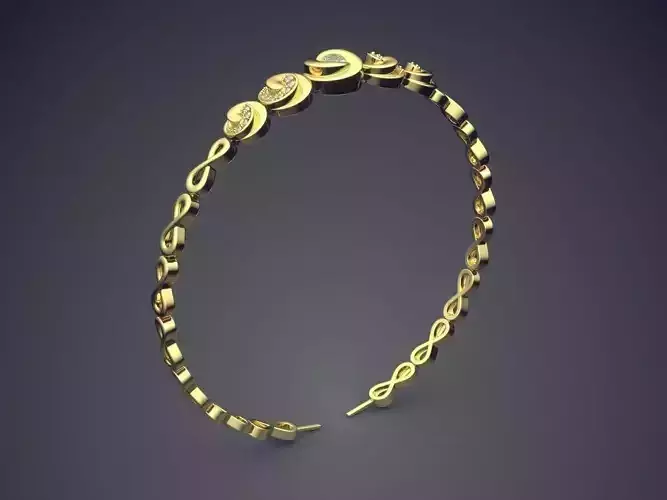 Bracelet With Ornaments On The Side CAD 3632