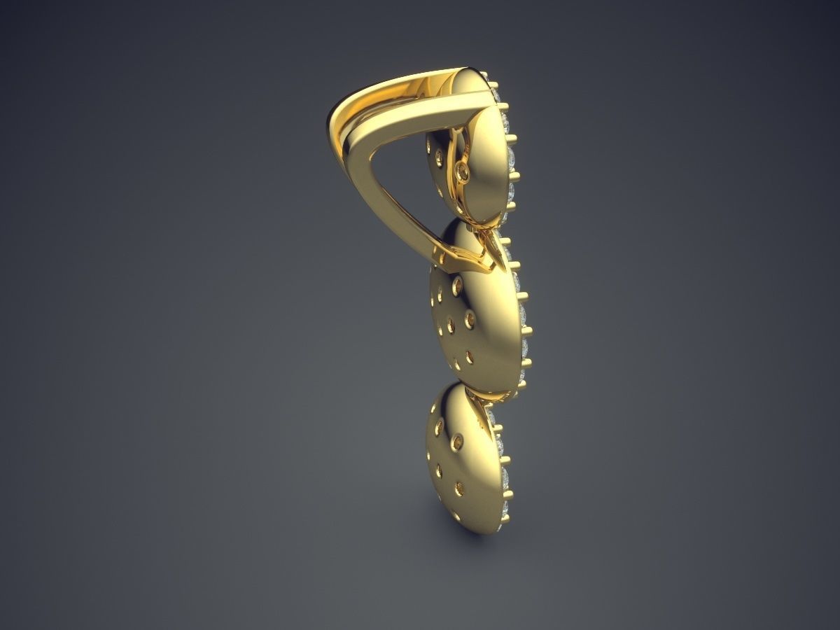 Pendant With Three Circles CAD 3635 3D print model_3