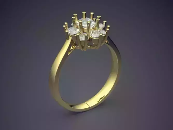 Ring With Sprinkle Of Diamonds On Top CAD 3628 3D print model