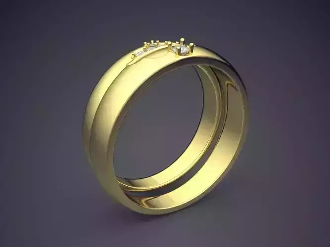 Double Simple Ring CAD 3625