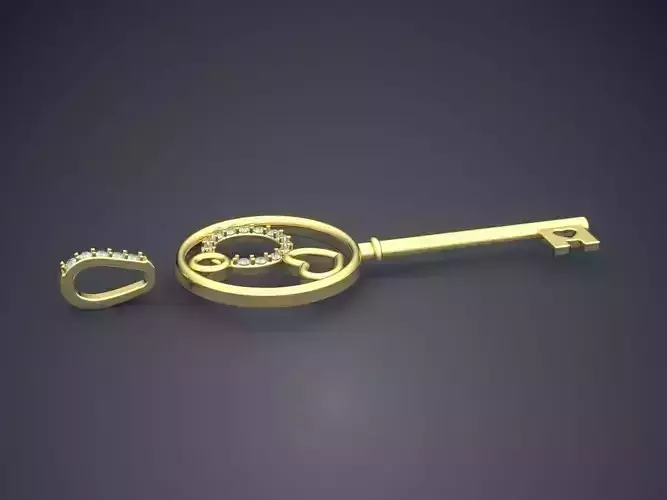 Key With Circle Ornaments CAD 3627