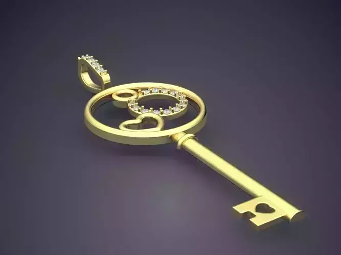 Key With Circle Ornaments CAD 3627 3D print model
