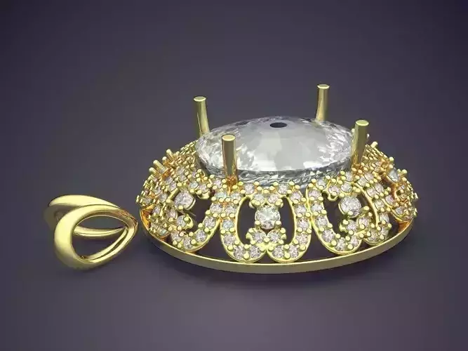Oval Pendants With Big Diamonds CAD 3653