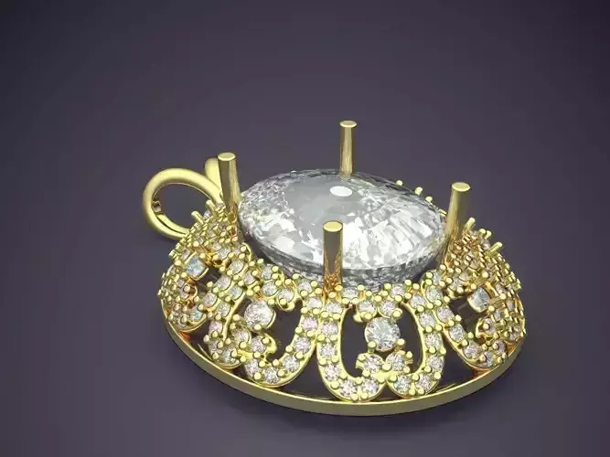 Oval Pendants With Big Diamonds CAD 3653