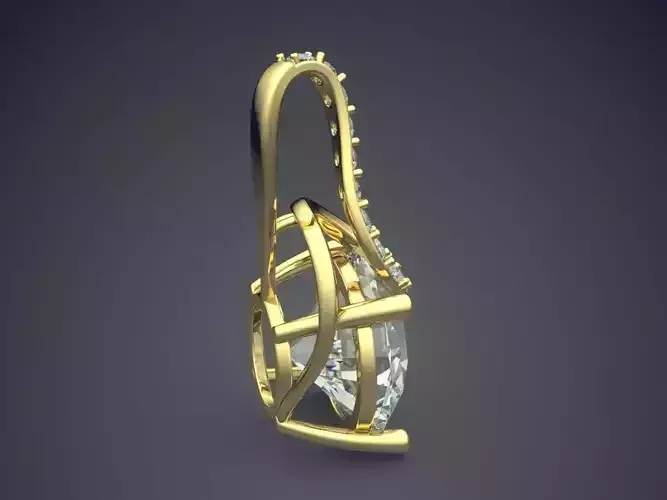 Pendant With Big Hanging Diamond CAD 3618