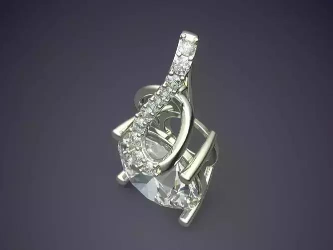 Pendant With Big Hanging Diamond CAD 3618