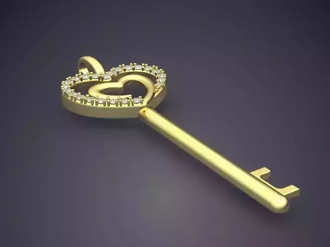 Key With Heart CAD 3607 3D print model