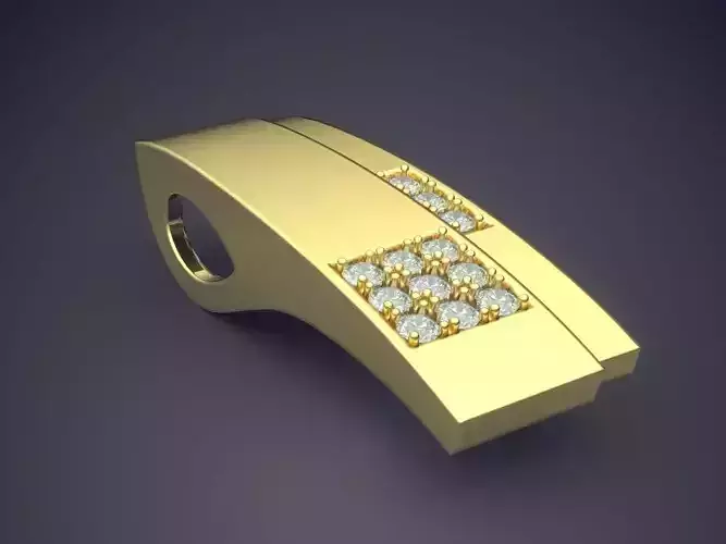 Square Pendant With Diamonds Inside CAD 3599 3D print model