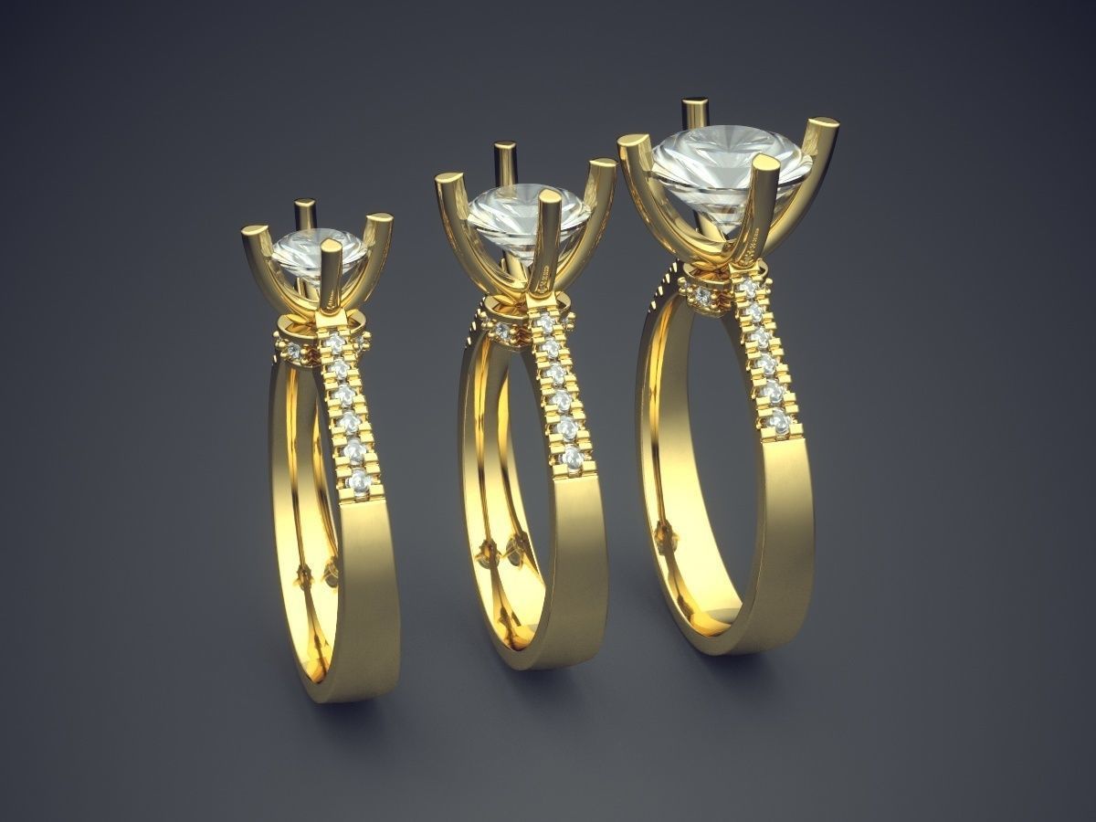 Combo Of Rings Big Diamonds CAD 3600 3D print model_3