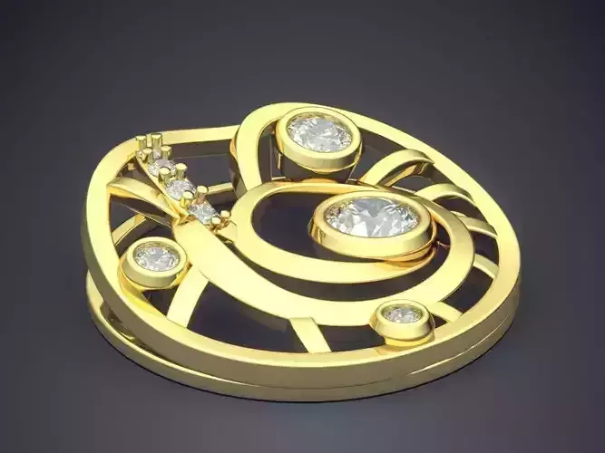 Interesting Designed Circle Brooch CAD 3595 3D print model