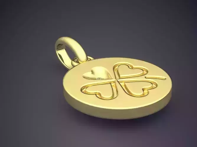 Circle Pendant With Hearts In The Middle CAD 3591