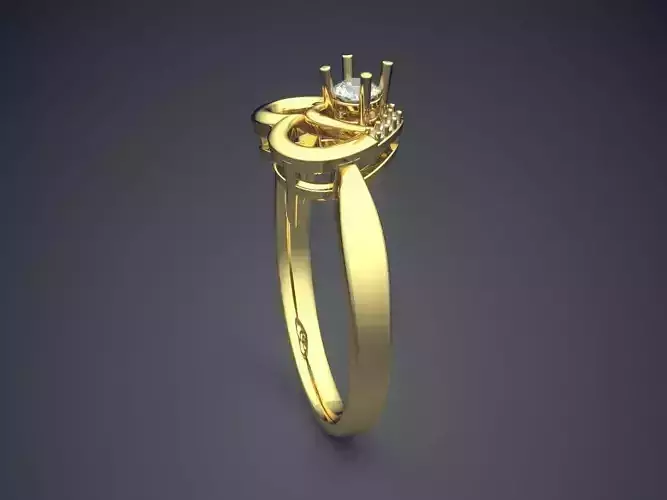 Ring With Heart Shaped Ornament CAD 3589