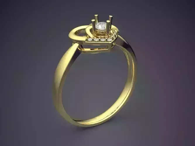 Ring With Heart Shaped Ornament CAD 3589