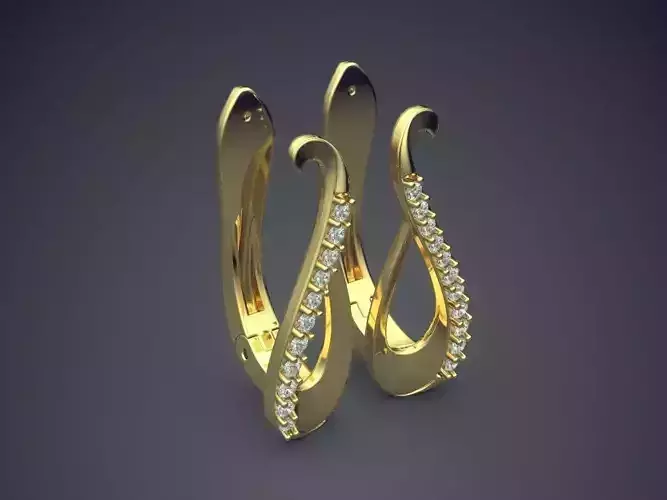 Simple Earrings With Interesting Design CAD 3590 3D print model