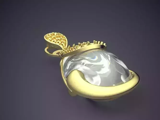 Hanging Earrings With Enormous Diamond CAD 3584 3D print model