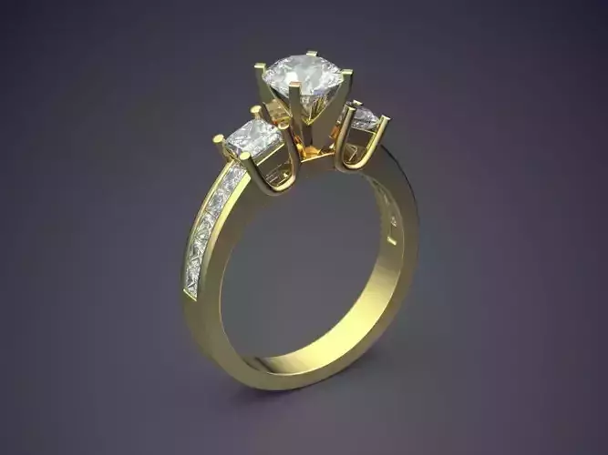 Engagement Ring With Three Diamonds CAD 3580