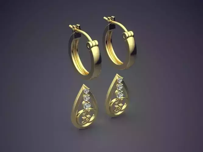 Simple Hanging Earrings CAD 3571