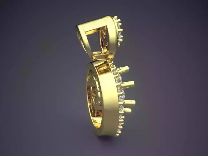 Hanging Earrings With Circle Ornament And Diamonds In The Middle CAD 3568