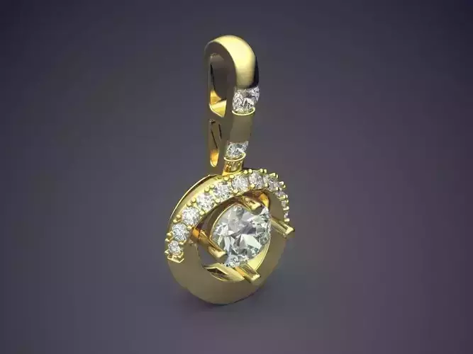 Hanging Earrings With Circle Ornament And Diamonds CAD 3562 3D print model