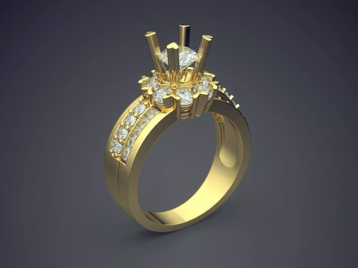Very Luxury Engagement Ring CAD 3563 3D print model