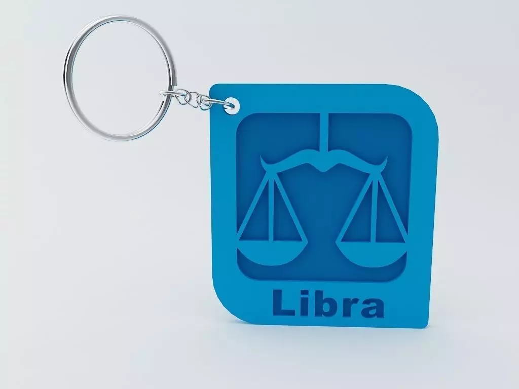 Libra Zodiac Keychain Model 3D print model_0