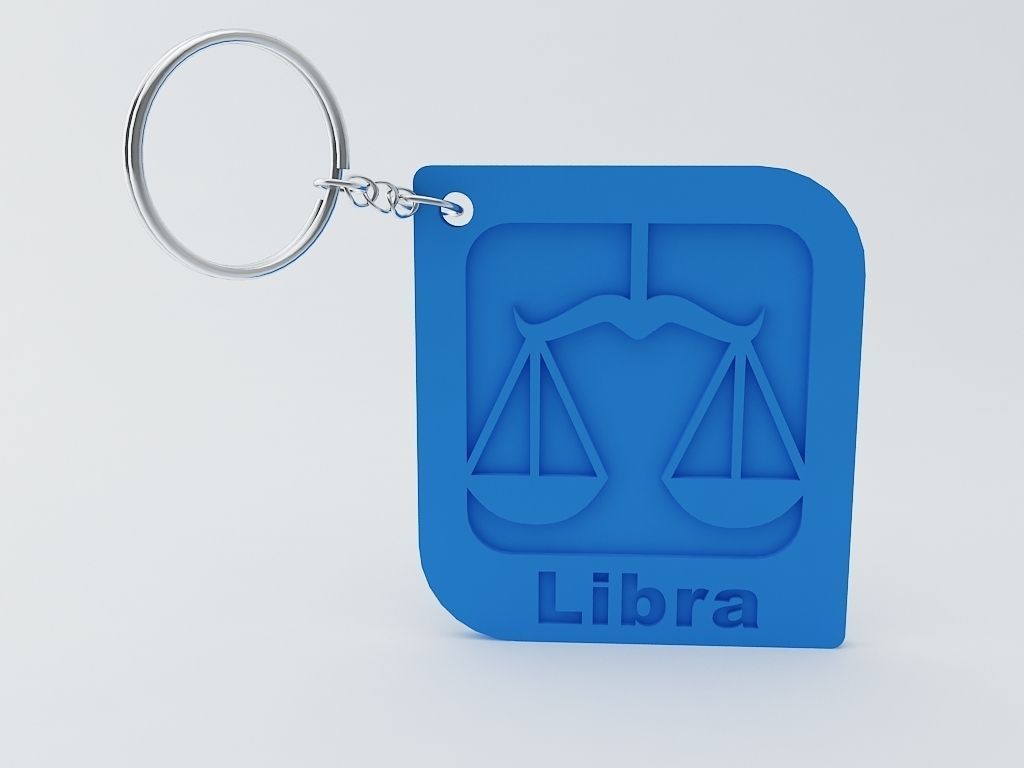 Libra Zodiac Keychain Model 3D print model_4