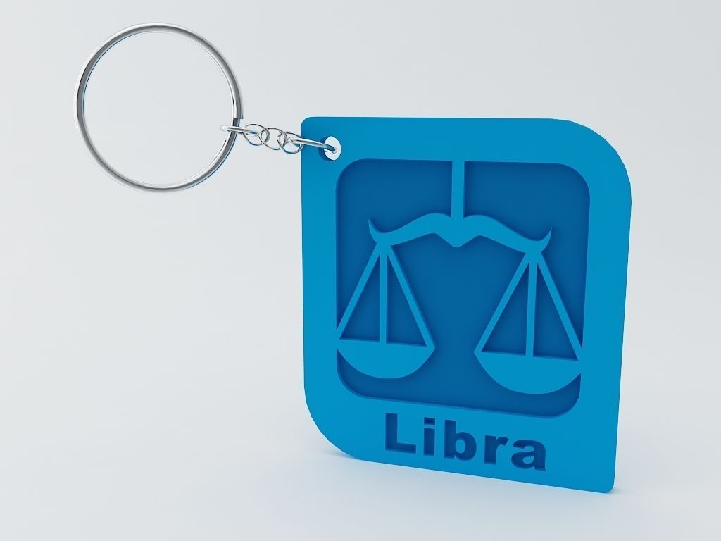 Libra Zodiac Keychain Model 3D print model_1