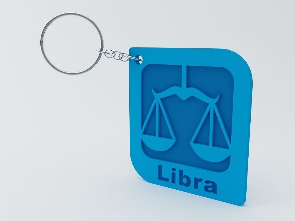 Libra Zodiac Keychain Model 3D print model_2