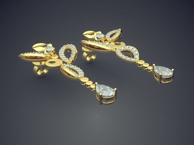 Complex Earrings With Ornaments CAD 3555 3D print model