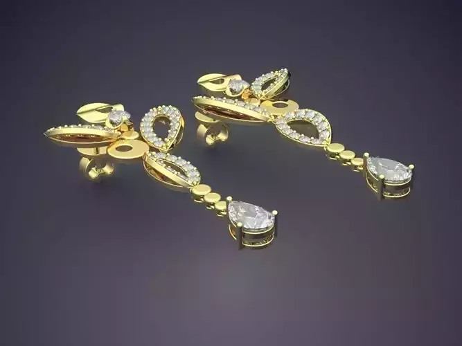 Complex Earrings With Ornaments CAD 3555