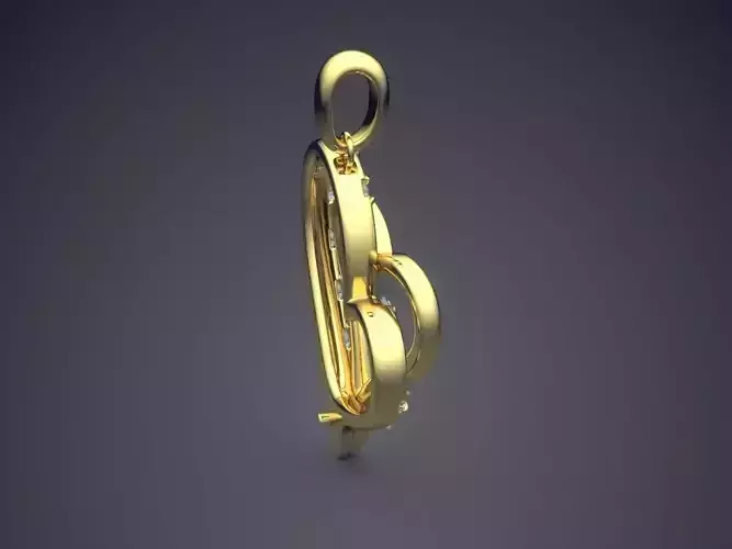 Heart Shape Pendant With Diamonds CAD-3540