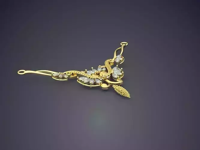 Necklace With Diamonds CAD-3543