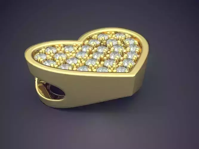 Heart Shape Pendant With Diamonds CAD-3531