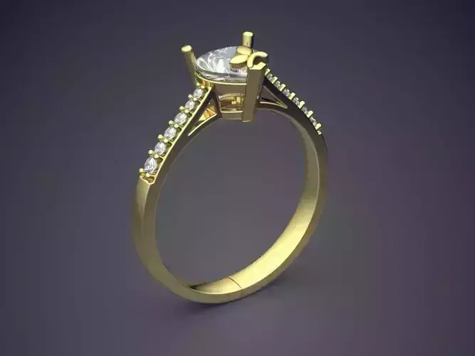 Engagement Ring With Diamonds CAD-3526