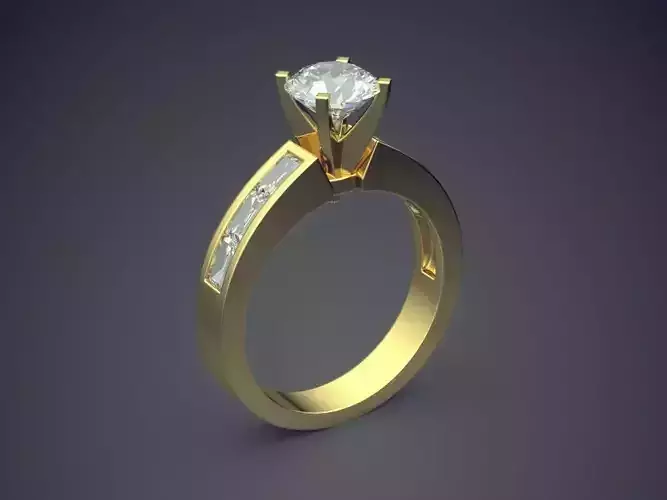 Engagement Ring With Diamonds CAD-3514