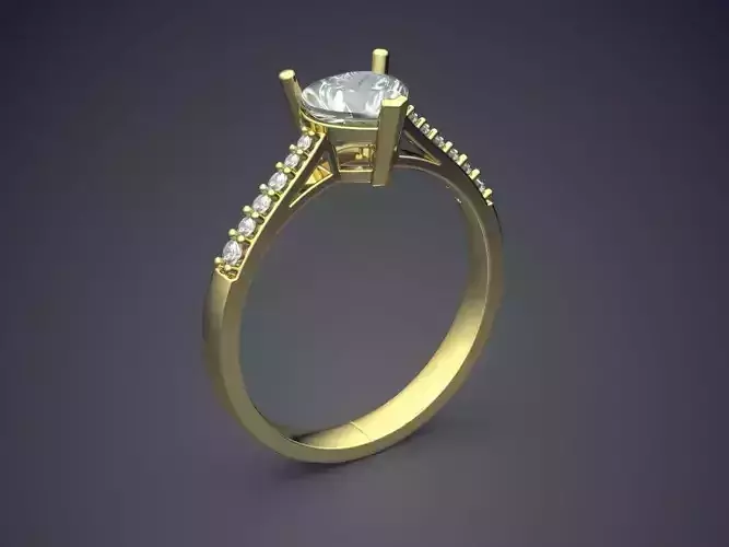 Engagement Ring With Diamonds CAD-3508