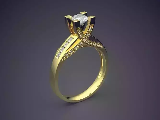 Ring With Diamonds CAD-3515 3D print model