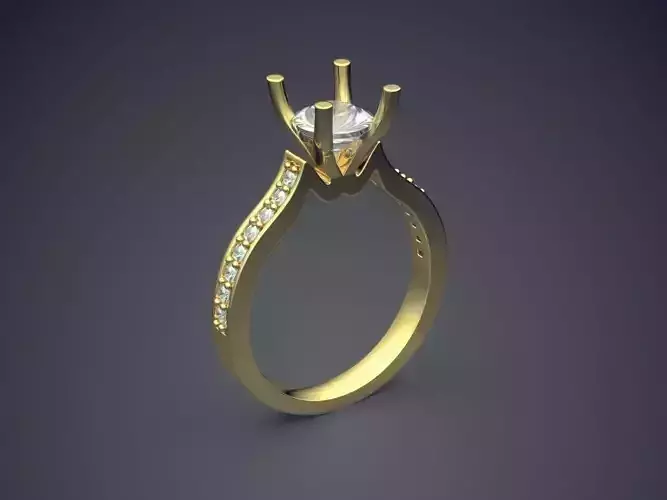 Engagement Ring With Diamonds CAD-3501