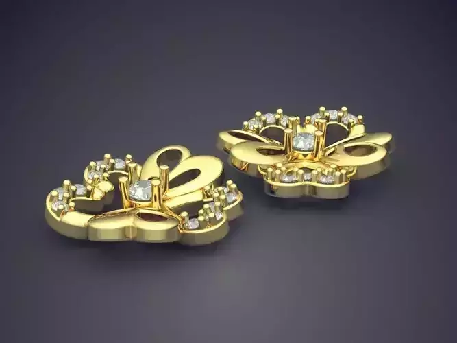 Heart Shape Pendant With Diamonds CAD-3498 3D print model