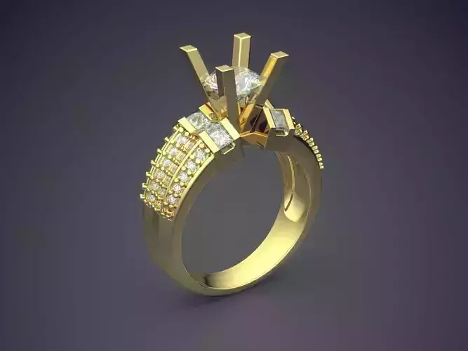 Engagement Ring With Diamonds CAD-3499