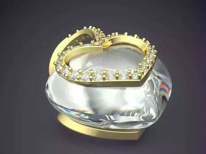 Luxurious Heart Shape Pendant With Diamonds CAD-3486 3D print model