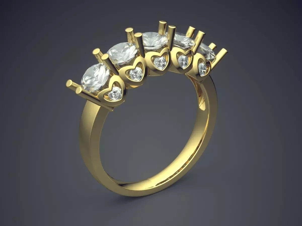 Ring With Diamonds CAD-3481 3D print model_0