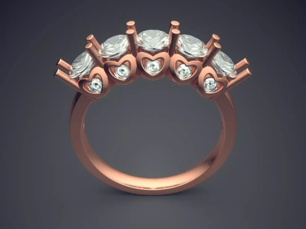 Ring With Diamonds CAD-3481 3D print model_2